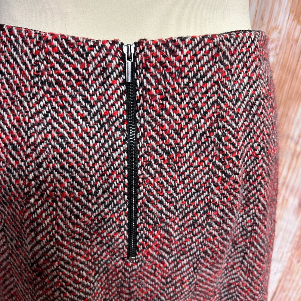 Loft Herringbone Patterned Wool Blend Mini Skirt - image 5